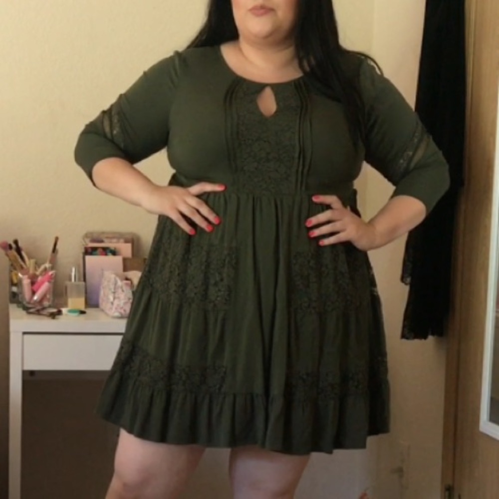 Torrid plus size olive dress